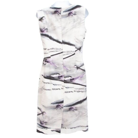 Vgt Max Mara Made in Italy Sleeveless Graphic Print Woven Fabric Midi Dress Sz M - Picture 2 of 13